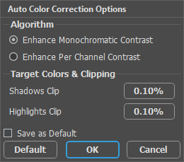 Auto Color Correction Options Auto Color Correction Options
