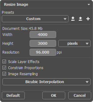 Resize Image Dialog Box Resize Image Dialog Box
