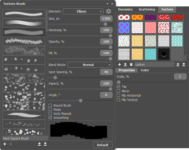 Texture Brush Settings Texture Brush Settings
