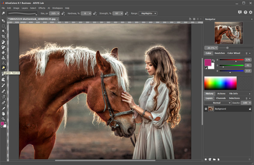 Adding Highlights with Lighten Tool Adding Highlights with Lighten Tool
