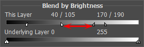 Position of the sliders Position of the sliders