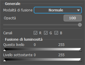 Opzioni di fusione di livelli Opzioni di fusione di livelli