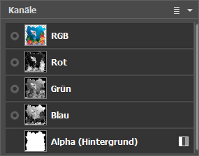RGB-Kanal ist ausgewählt RGB-Kanal ist ausgewählt