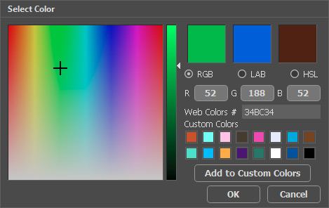 Select Color Dialog Box Select Color Dialog Box