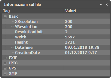 Informazioni sul file Informazioni sul file