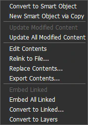 Smart Object Menu