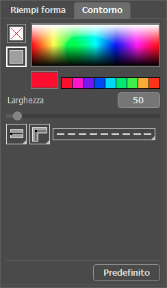 Impostazioni di contorno Impostazioni di contorno