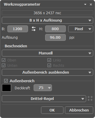Freistell-Optionen Freistell-Optionen