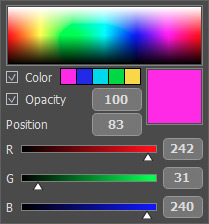 Gradient Point Adjustment Menu Gradient Point Adjustment Menu