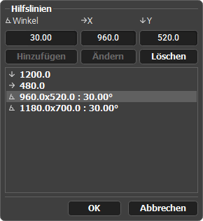 Liste der Hilfslinien Liste der Hilfslinien