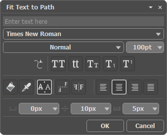 Fit Text to Path Tool Parameters Fit Text to Path Tool Parameters