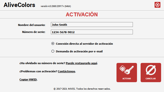 Activar AliveColors Activar AliveColors