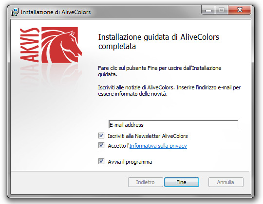 L'installazione è completata L'installazione è completata